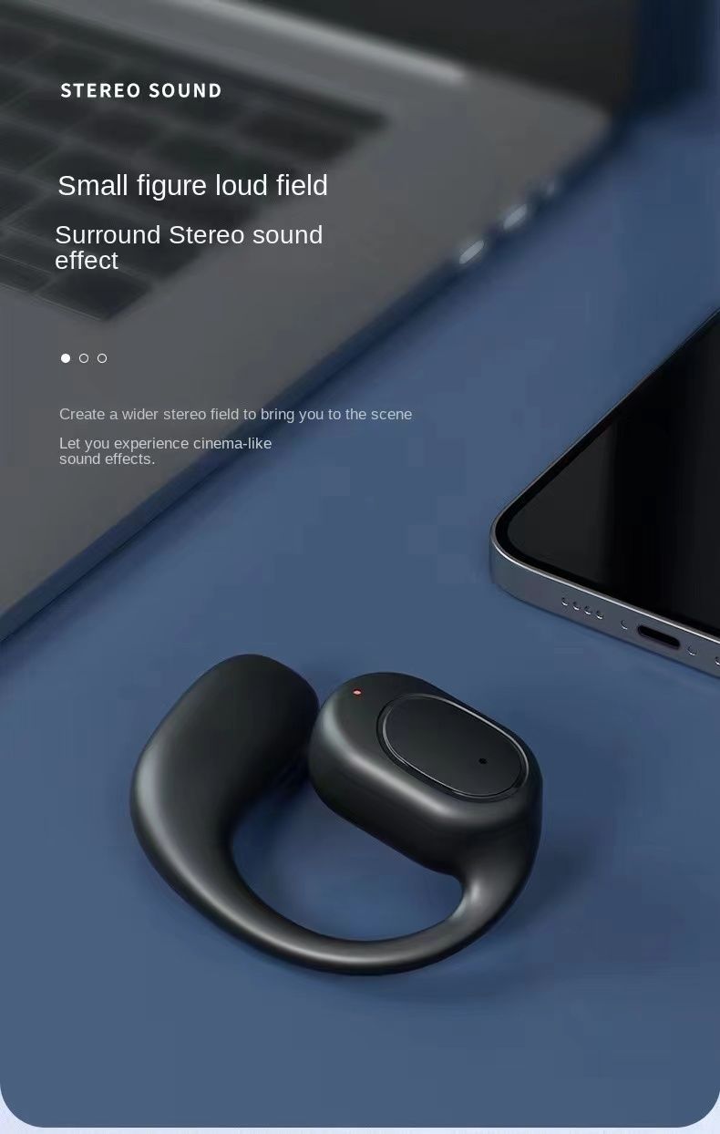 One Factory Single-Ear Bluetooth Earphone, Hook Design, Stereo Sound, Noise Reduction