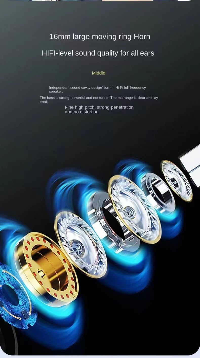 One Factory Single-Ear Bluetooth Earphone, Hook Design, Stereo Sound, Noise Reduction