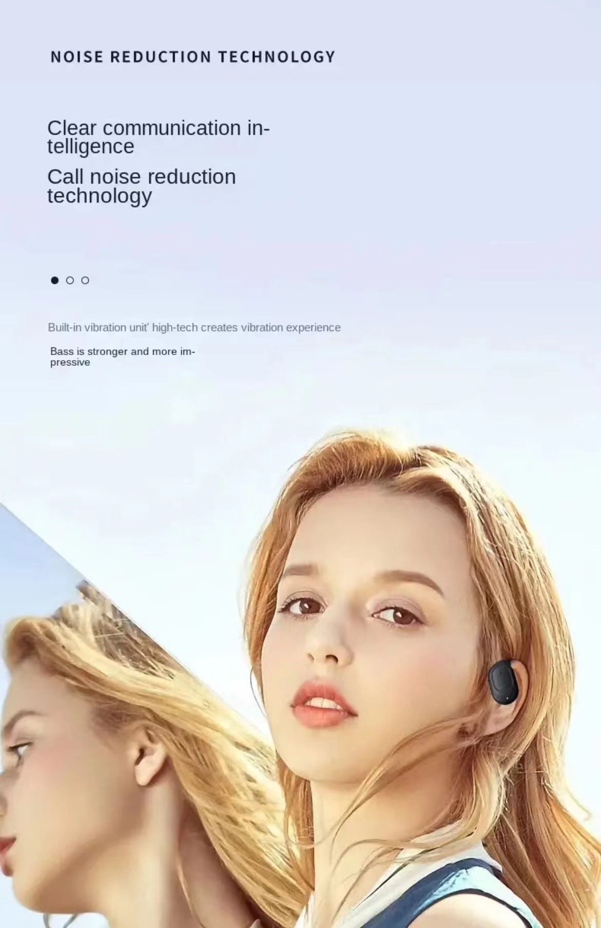One Factory Single-Ear Bluetooth Earphone, Hook Design, Stereo Sound, Noise Reduction