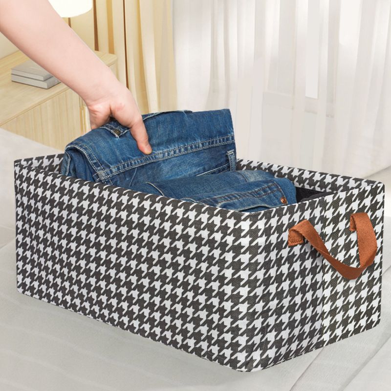 Jaza Keja Foldable Fabric Storage Organizer Box with Steel Frame, Gray