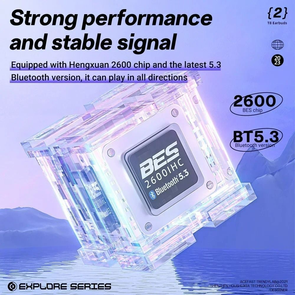 Air39 Transparent TWS Bluetooth Earbuds with 7LED Display HiFi Sound