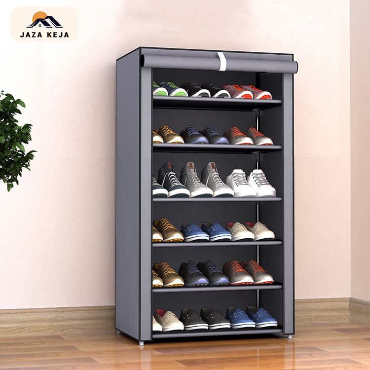 Jaza Keja 6-Tier Dustproof Shoe Rack, Freestanding Easy Assembly Storage Organizer