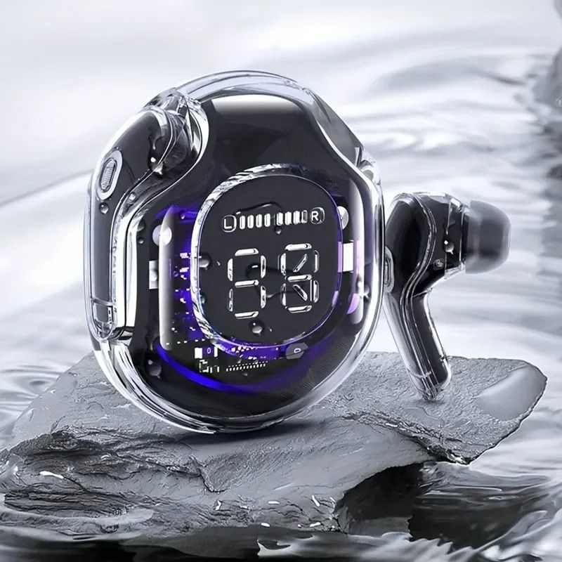 Air39 Transparent TWS Bluetooth Earbuds with 7LED Display HiFi Sound