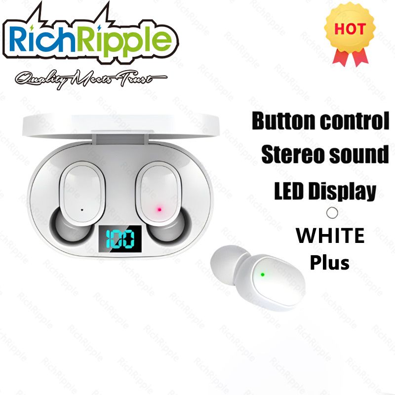 RichRipple A6S Plus TWS Bluetooth Earbuds: Touch Control Mini Wireless Sports Earphones