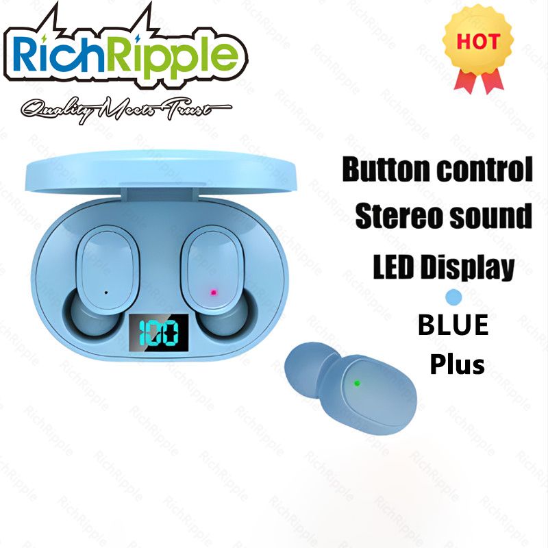 RichRipple A6S Plus TWS Bluetooth Earbuds: Touch Control Mini Wireless Sports Earphones
