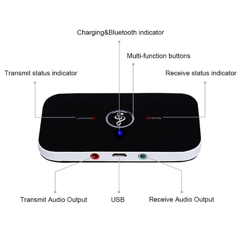 Bluetooth 5.0 Wireless Audio Adapter Transmitter Receiver for TV PC Phone Stereo
