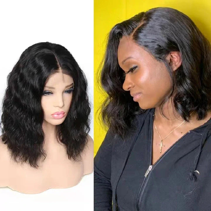 African Tidal Wave Curly Short Black Water Ripples Fashion Wig for Women