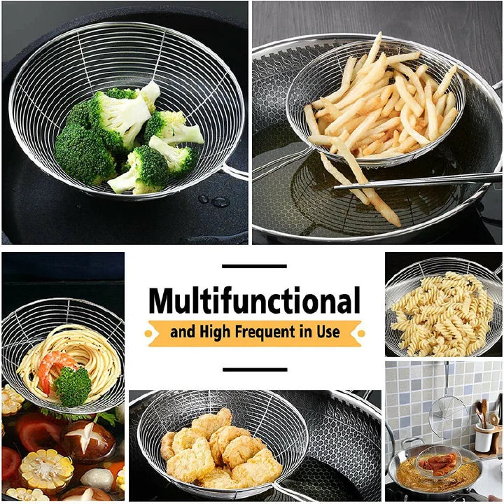 Premium Stainless Steel Kitchen Utensil Set - Wok Spatula, Ladle, Whisk, Sponge