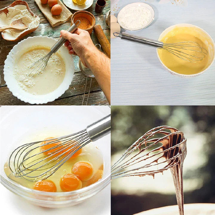 Premium Stainless Steel Kitchen Utensil Set - Wok Spatula, Ladle, Whisk, Sponge