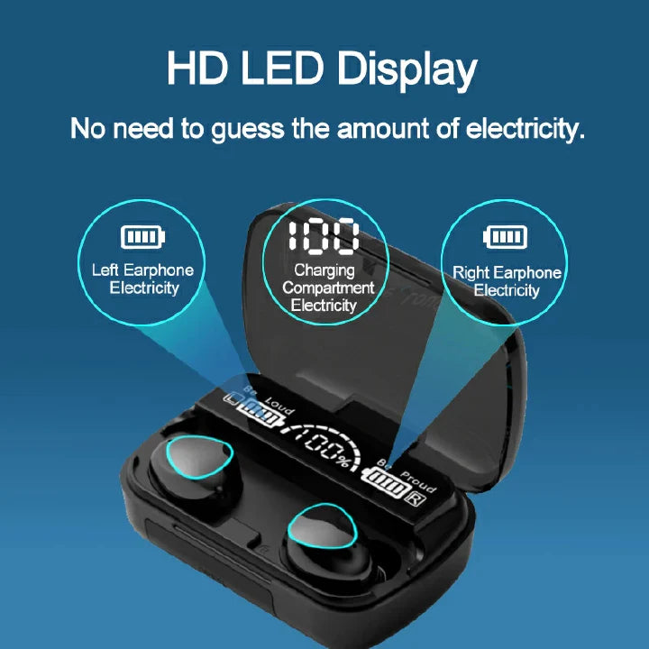 RichRipple M10 TWS Bluetooth 5.0 Wireless Earbuds with LED Display and Mic