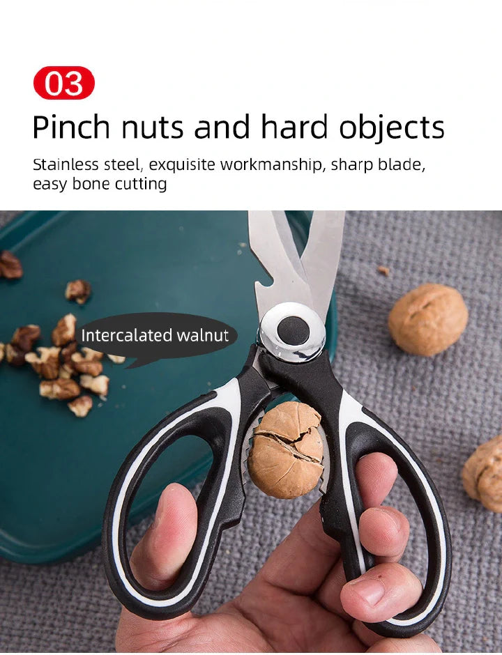 Multifunctional Stainless Steel Kitchen Shears: Bone, Chicken, Fish, Household Tasks