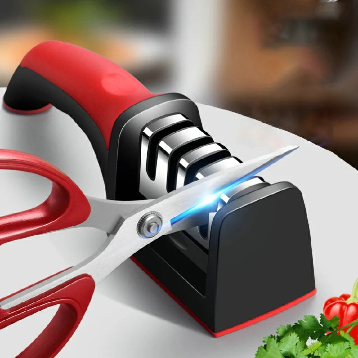 4-in-1 Kitchen Knife Sharpener with Four-Stage Slots for Knives