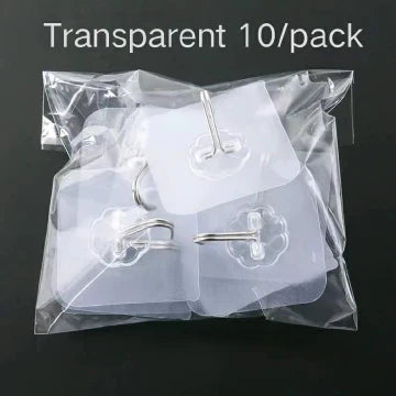 UPHUI 10-Piece Extra Large Heavy-Duty Waterproof Sticky Hooks - No-Drill Wall Mount