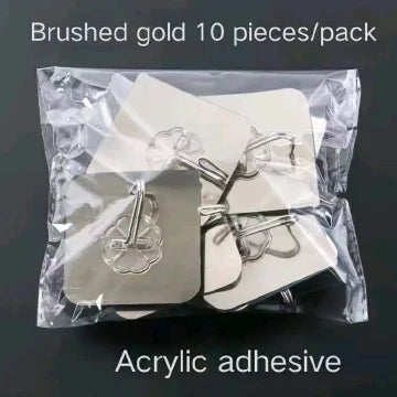 UPHUI 10-Piece Extra Large Heavy-Duty Waterproof Sticky Hooks - No-Drill Wall Mount