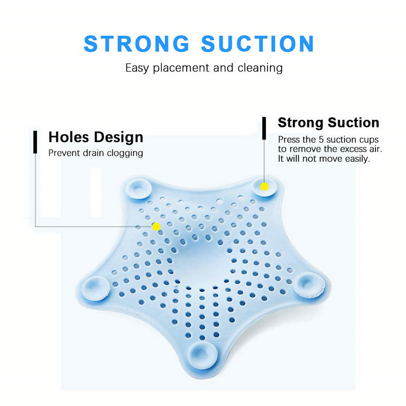 2 Pcs Silicone Starfish Sink Strainer & Stopper - Hair Catcher Drain Protector