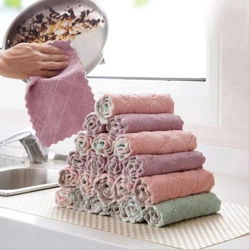5-Pack Premium Microfiber Dish Cloths: Super Absorbent, High-Efficiency Kitchen Cleaning