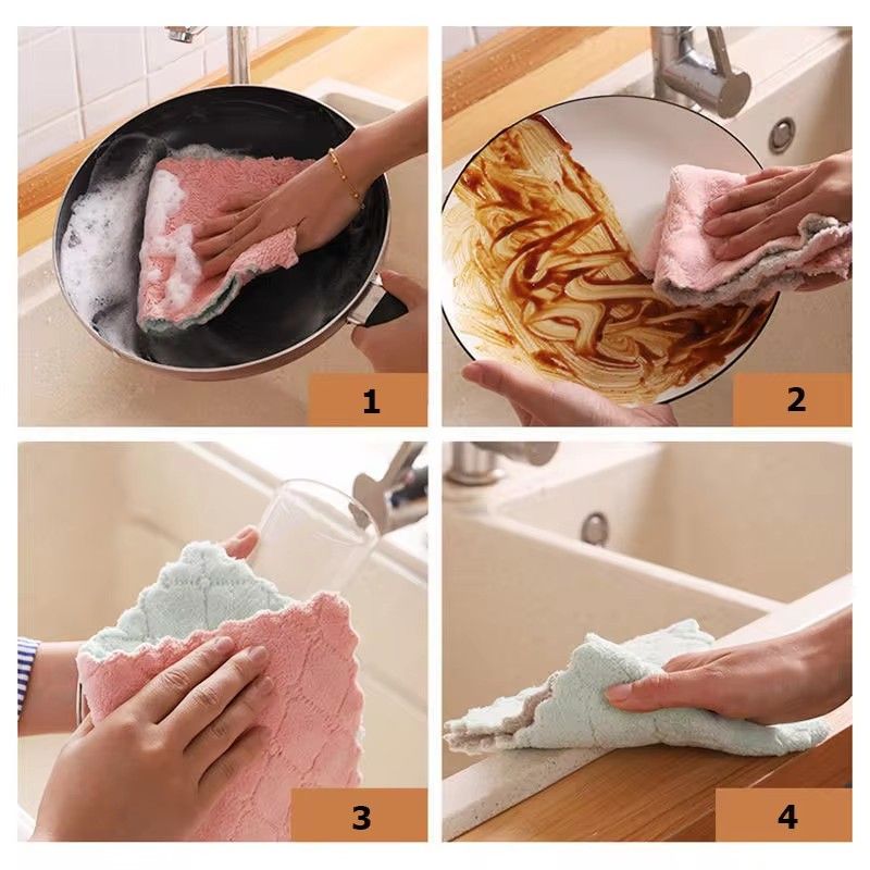 5-Pack Premium Microfiber Dish Cloths: Super Absorbent, High-Efficiency Kitchen Cleaning