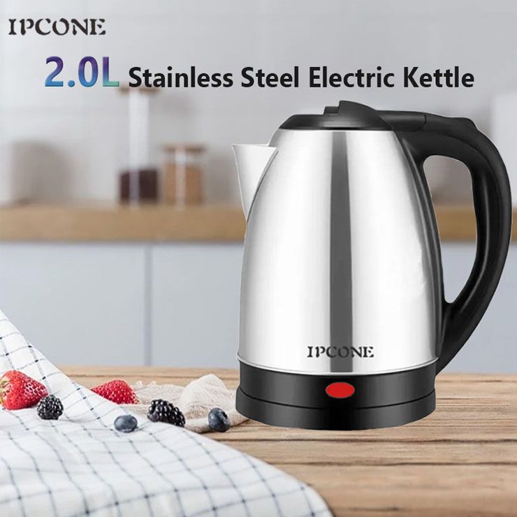 IPCONE 2L 1500W Stainless Steel Cordless Electric Kettle for Fast Boiling Water