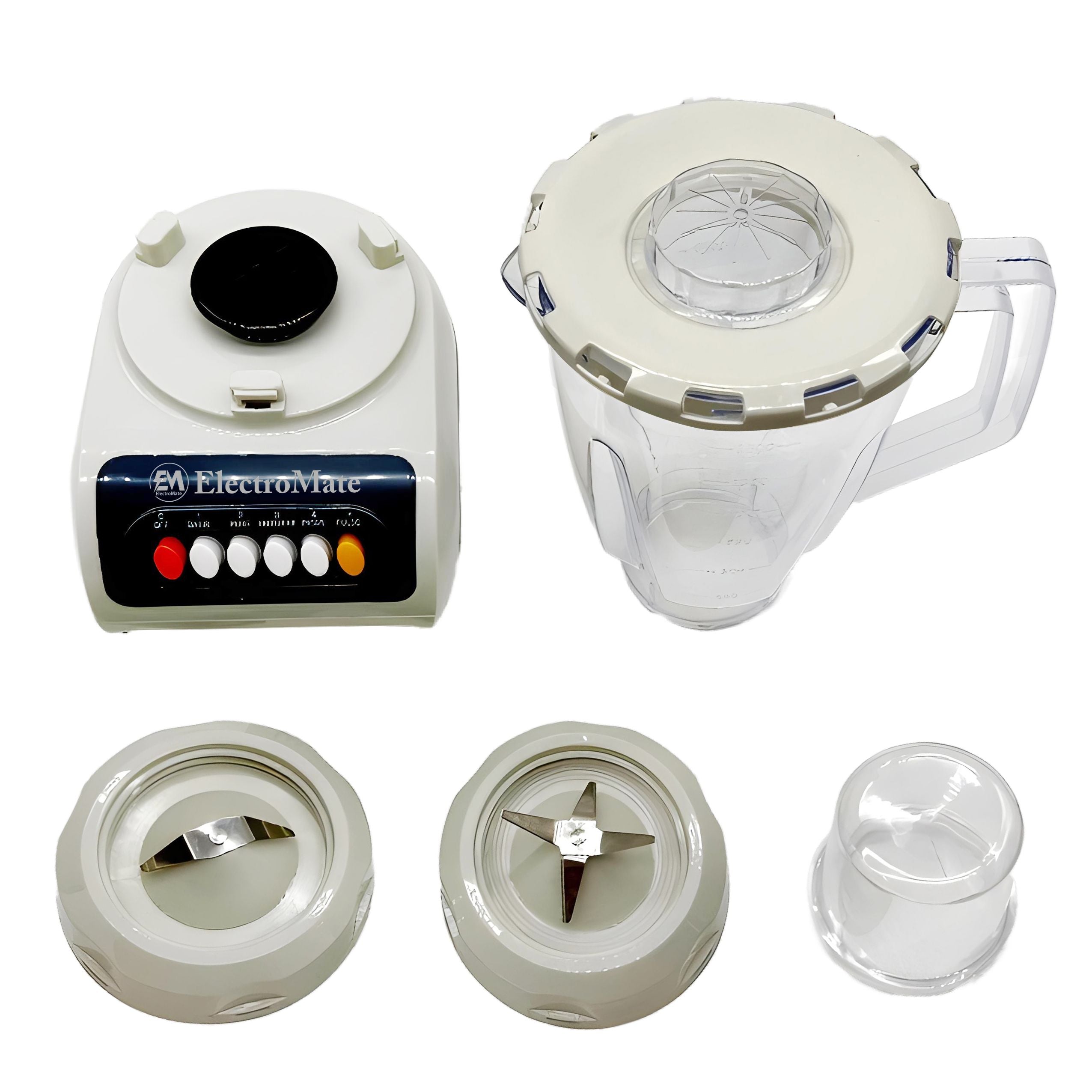 Powerful ElectroMate 2-in-1 Multifunctional Blender: Juicer, Grinder, 1.6 Quart Capacity