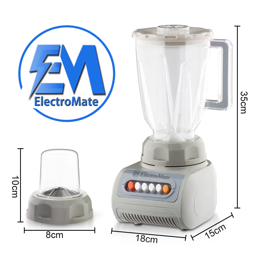 Powerful ElectroMate 2-in-1 Multifunctional Blender: Juicer, Grinder, 1.6 Quart Capacity