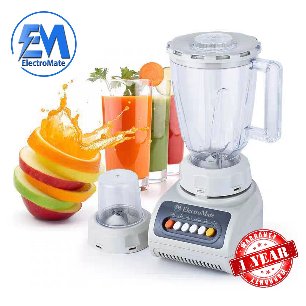 Powerful ElectroMate 2-in-1 Multifunctional Blender: Juicer, Grinder, 1.6 Quart Capacity