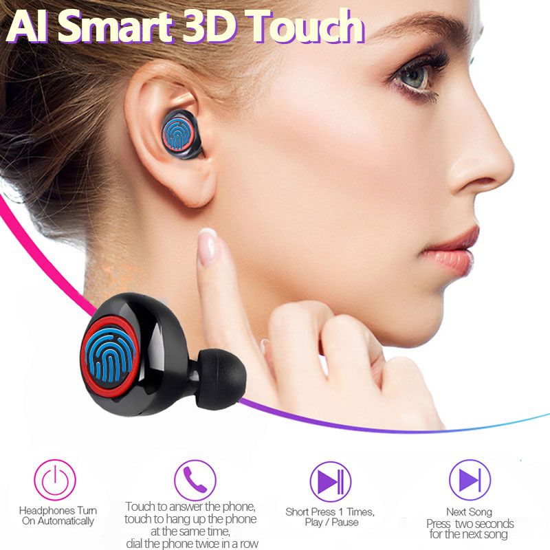 Y50 Plus Wireless Bluetooth TWS Stereo Earbuds with Mic, Touch Control