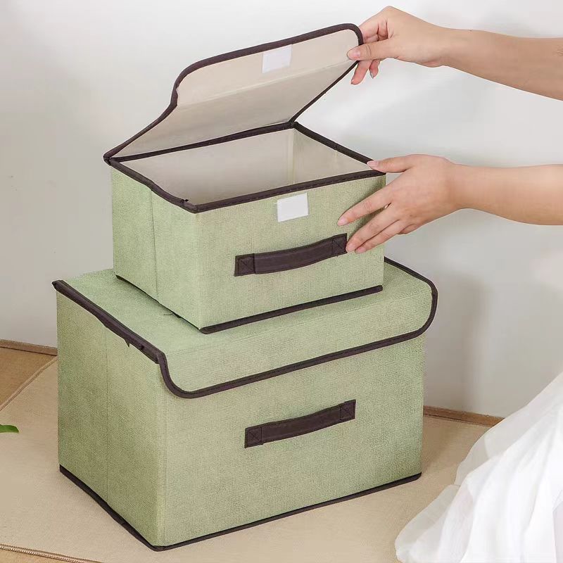 2-Pack Foldable Fabric Storage Bins, Portable Clothing Organizer Boxes for Dorm & Home