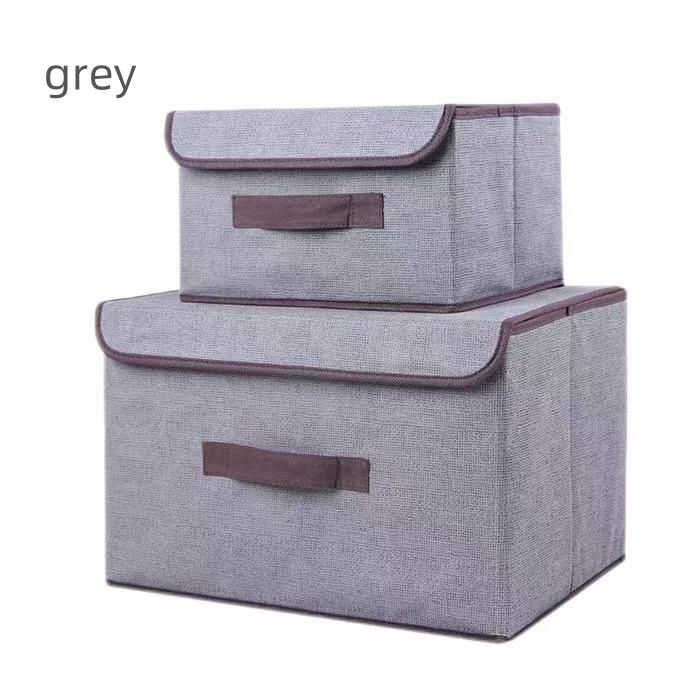 2-Pack Foldable Fabric Storage Bins, Portable Clothing Organizer Boxes for Dorm & Home
