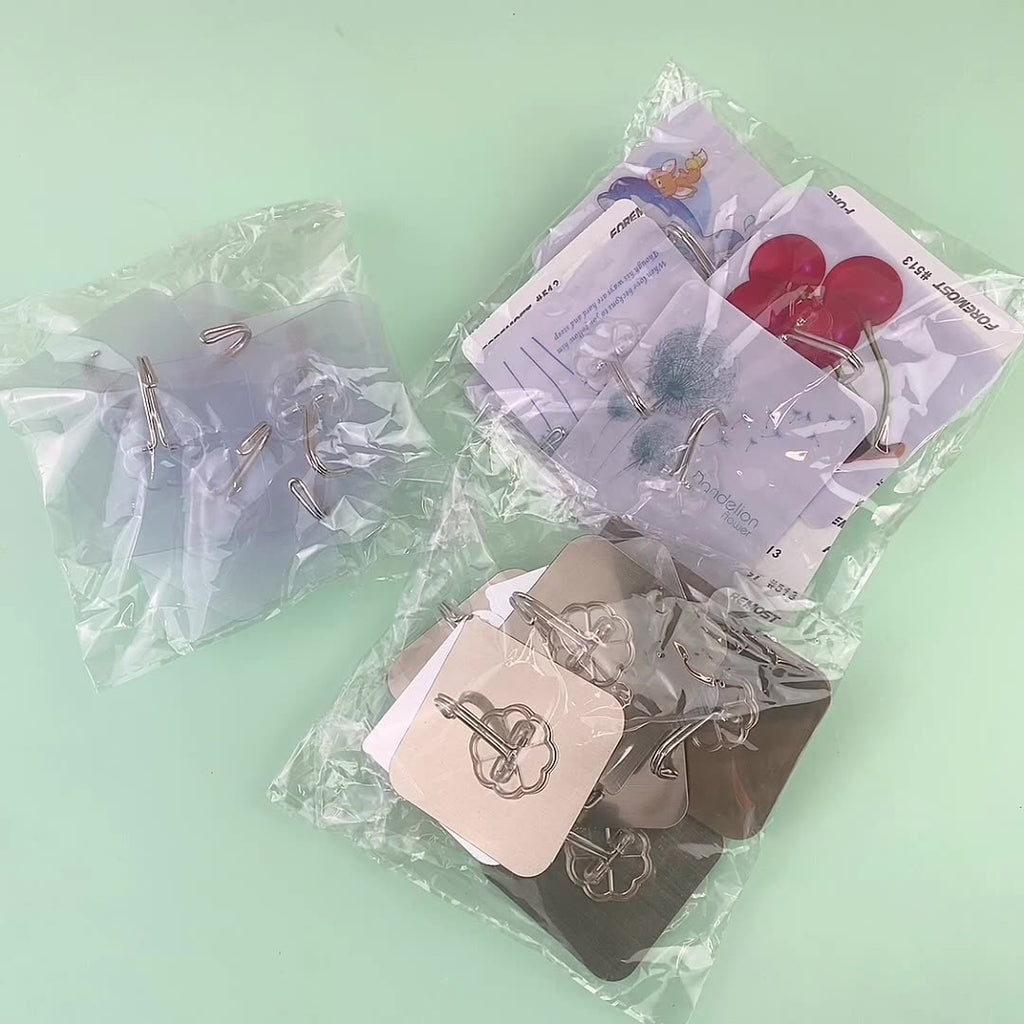 UPHUI 10-Piece Extra Large Heavy-Duty Waterproof Sticky Hooks - No-Drill Wall Mount