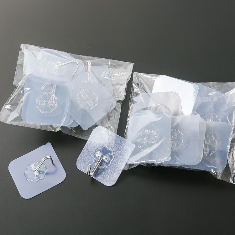 UPHUI 10-Piece Extra Large Heavy-Duty Waterproof Sticky Hooks - No-Drill Wall Mount