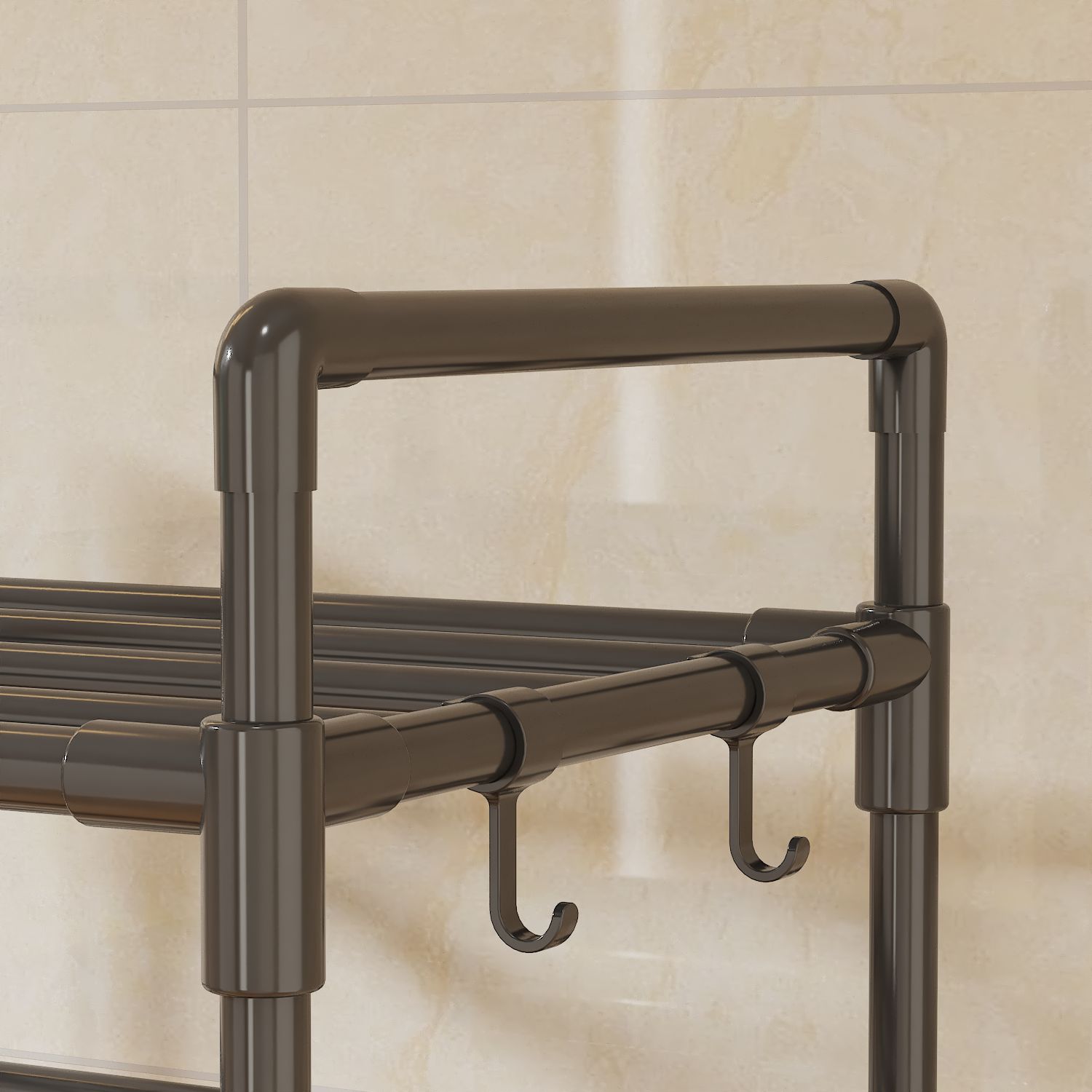 Multifunctional Floor Standing Multi-Tier Kitchen Storage Rack for Home & Bath