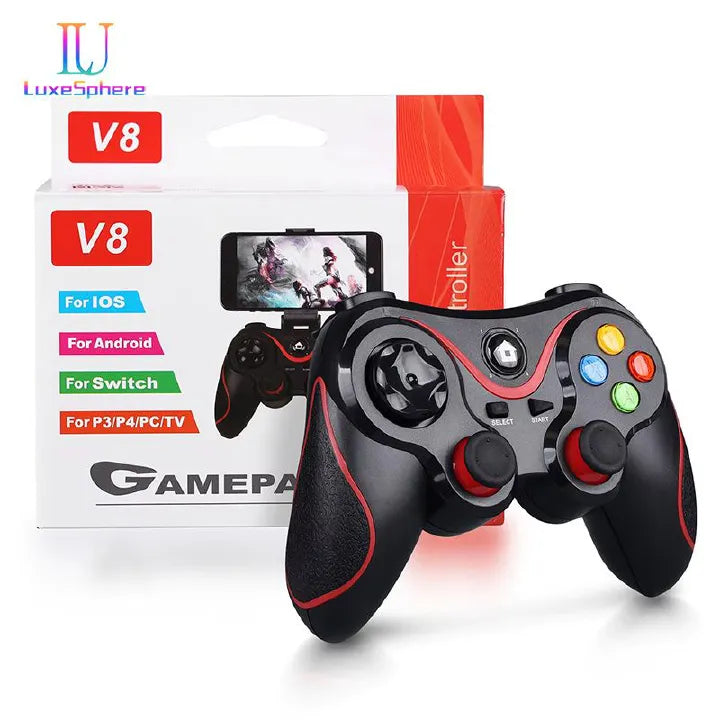V8 2.4G Bluetooth Wireless Game Controller for Android PC PS3 PS4 Switch Gaming