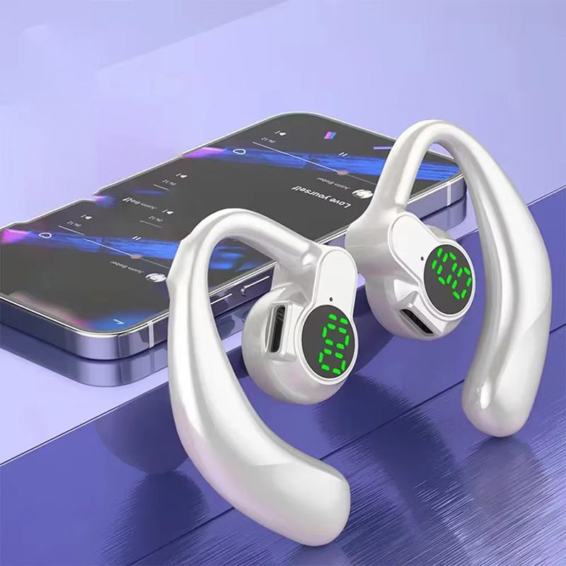 Bluetooth 5.4 Single Ear Earhook Noise Cancelling Sports Wireless Earbud Mic