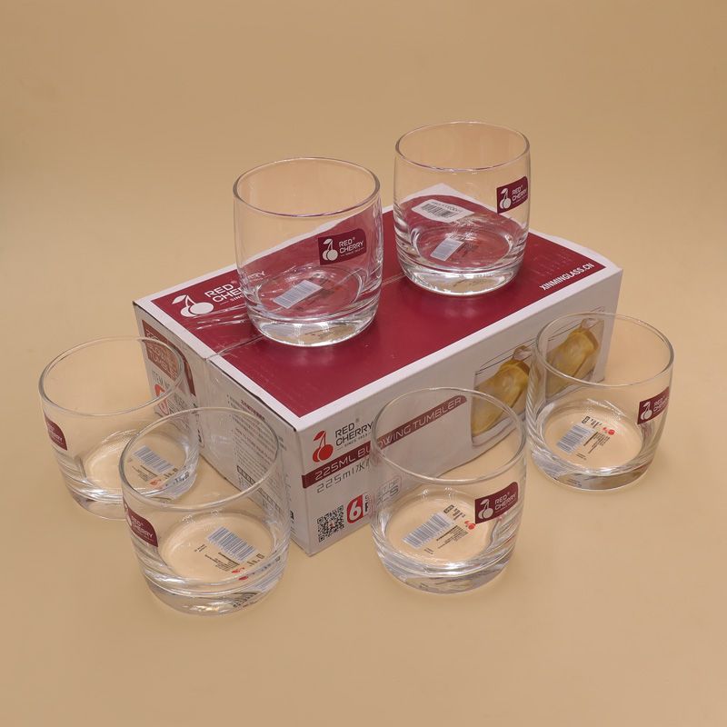 Premium 6-Piece 7.8oz Lead-Free Drinking Glass Set for Assorted Beverages