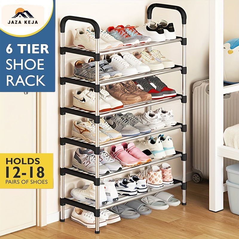 Jaza Keja 6-Tier Easy Assemble Shoe Rack - Space-Saving Entryway Storage