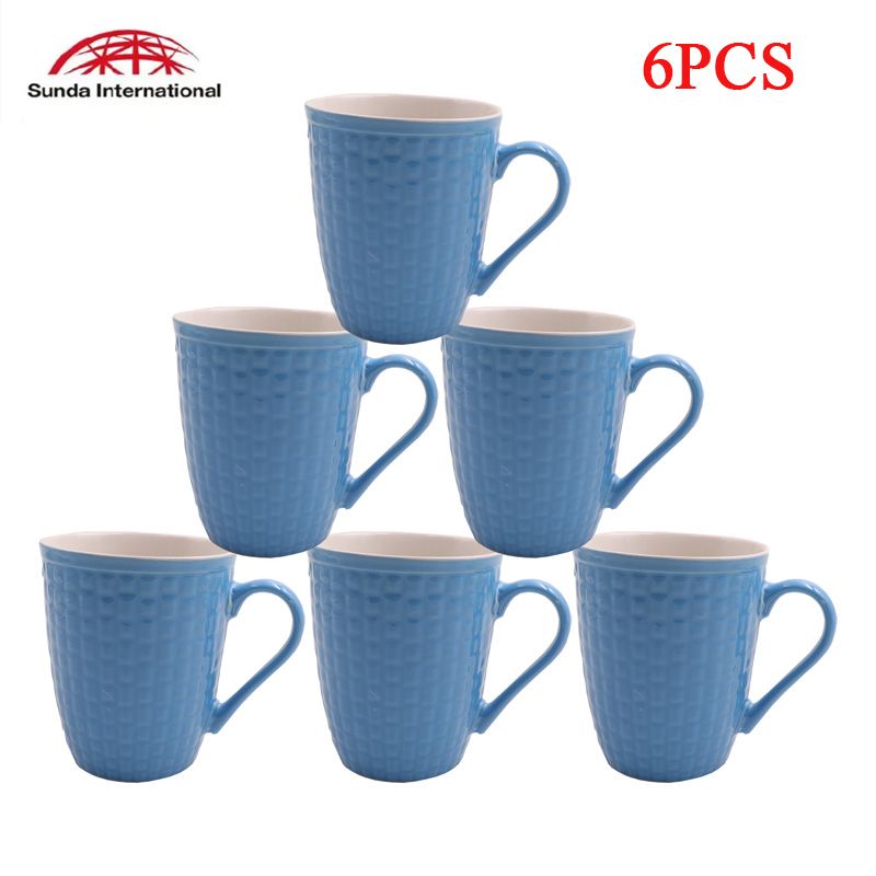 High-Quality Ceramic Coffee Tea Milk Mugs - 6 Piece Durable Drinkware Set