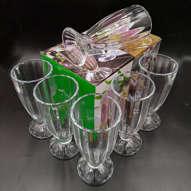 Sundabests 6-Piece High-Quality Round Glass Cups Set for Juice & Bar