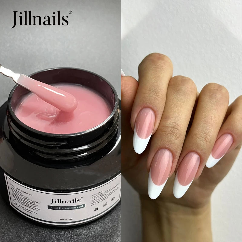 Jillnails 50g Self Leveling Medium Gel 50ml Milky Pink  White Gel Builder for Nails Extension Nail Building