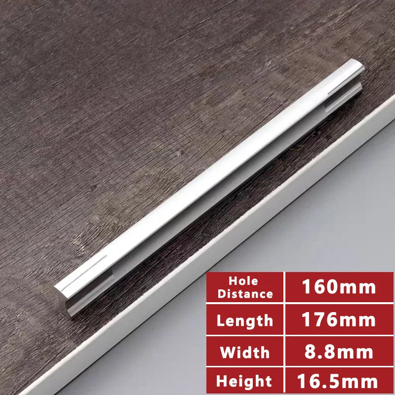 WV Kitchen Cabinet Handles and Pulls Black Silver Dressers Closet Furniture Door Handles Aluminum Drawer and Knobs Hardwares