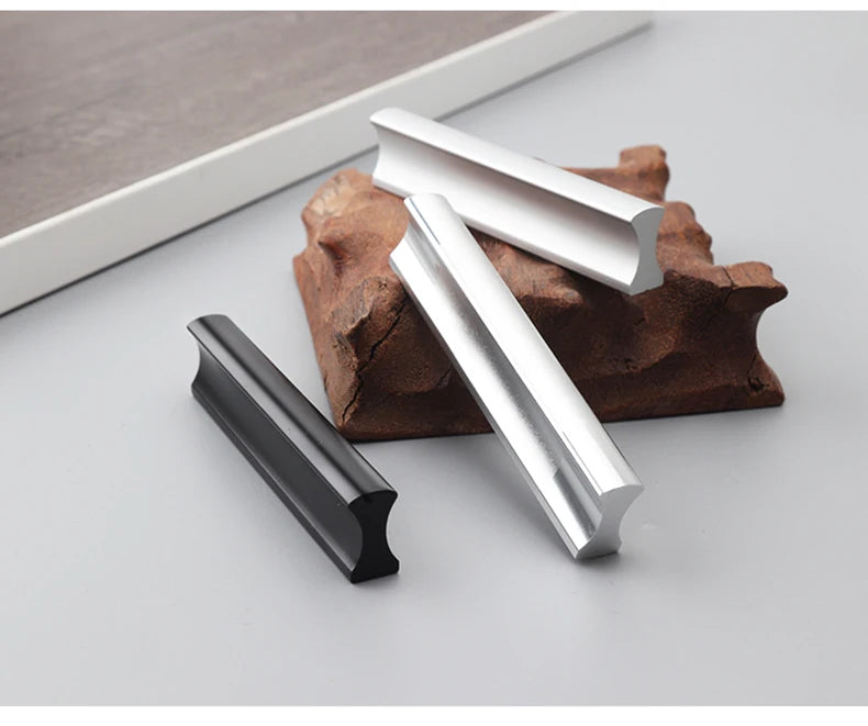 WV Kitchen Cabinet Handles and Pulls Black Silver Dressers Closet Furniture Door Handles Aluminum Drawer and Knobs Hardwares