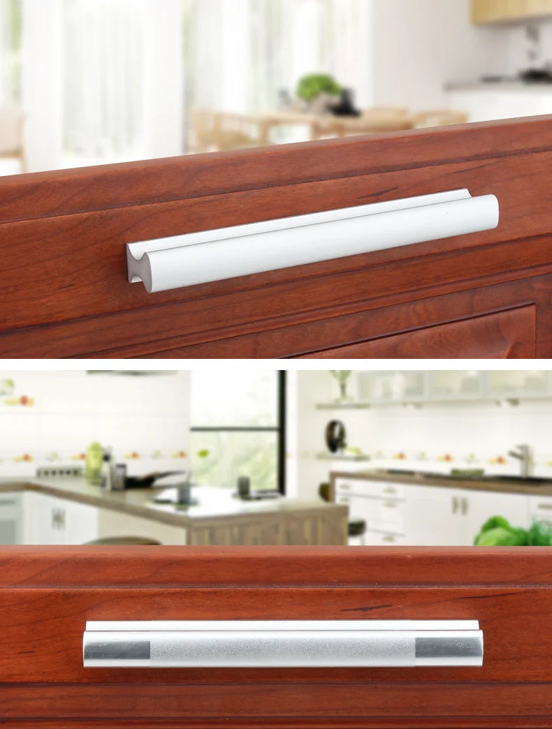 WV Kitchen Cabinet Handles and Pulls Black Silver Dressers Closet Furniture Door Handles Aluminum Drawer and Knobs Hardwares