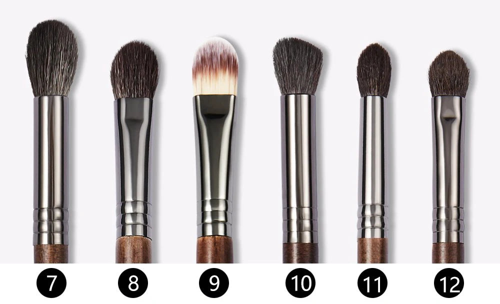 OVW Natural Goat Hair Makeup Brushes Set Professional Kit brocha maquillaje pedzle do makijazu blending smudging brush shader