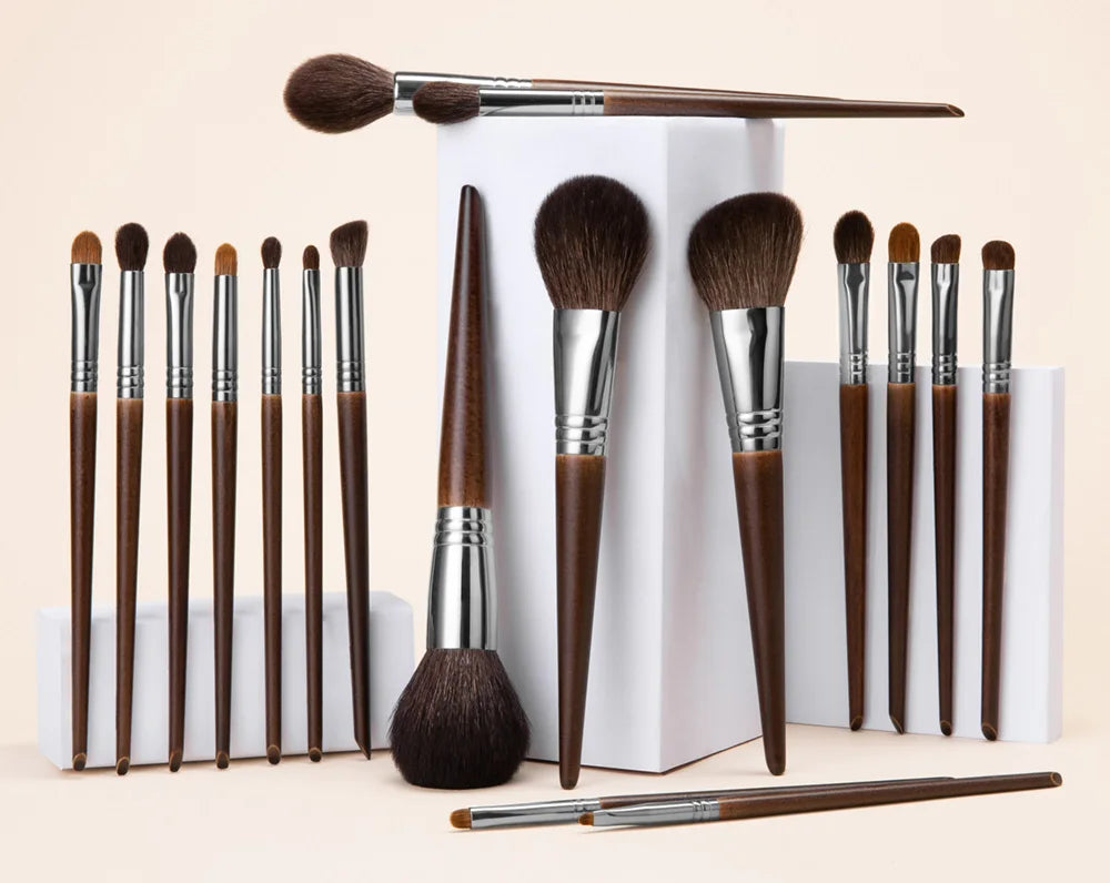 OVW Natural Goat Hair Makeup Brushes Set Professional Kit brocha maquillaje pedzle do makijazu blending smudging brush shader