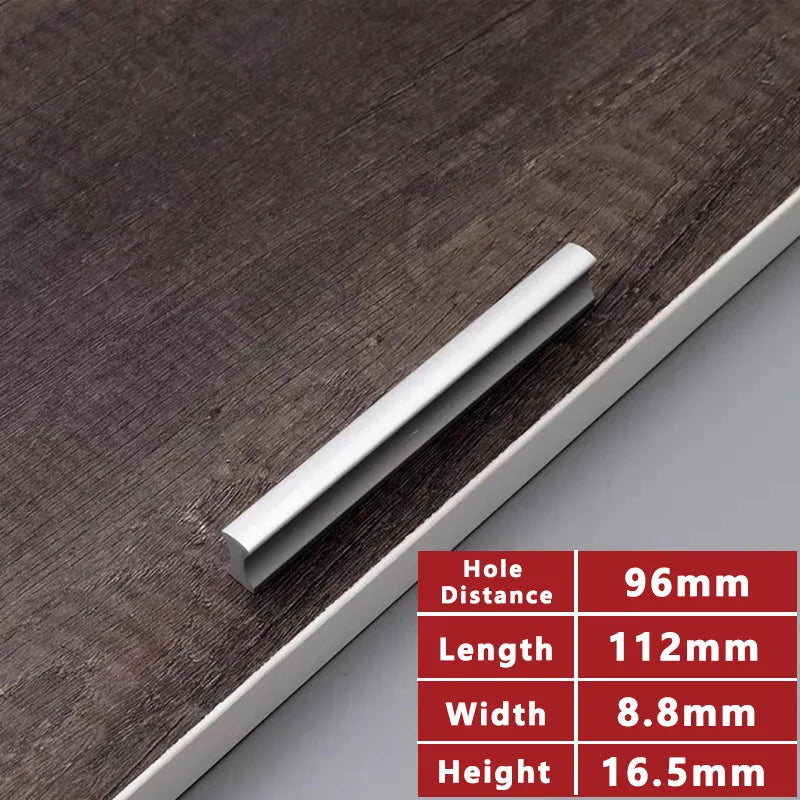 WV Kitchen Cabinet Handles and Pulls Black Silver Dressers Closet Furniture Door Handles Aluminum Drawer and Knobs Hardwares