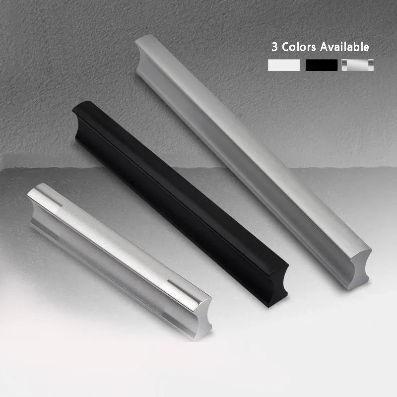 WV Kitchen Cabinet Handles and Pulls Black Silver Dressers Closet Furniture Door Handles Aluminum Drawer and Knobs Hardwares