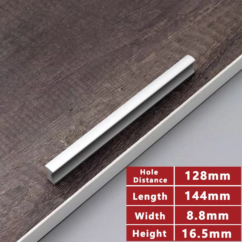 WV Kitchen Cabinet Handles and Pulls Black Silver Dressers Closet Furniture Door Handles Aluminum Drawer and Knobs Hardwares