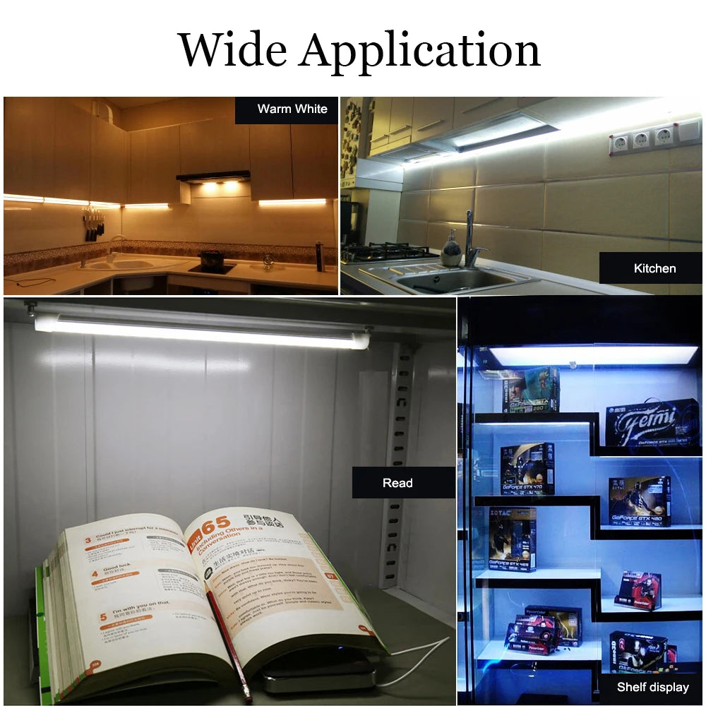 30CM/40CM Led Tube Light Bar Lights Floodlight Cabinet Kitchen Warm 220v Storage Wall Profile Smd2835 Home Desk Clear Shell