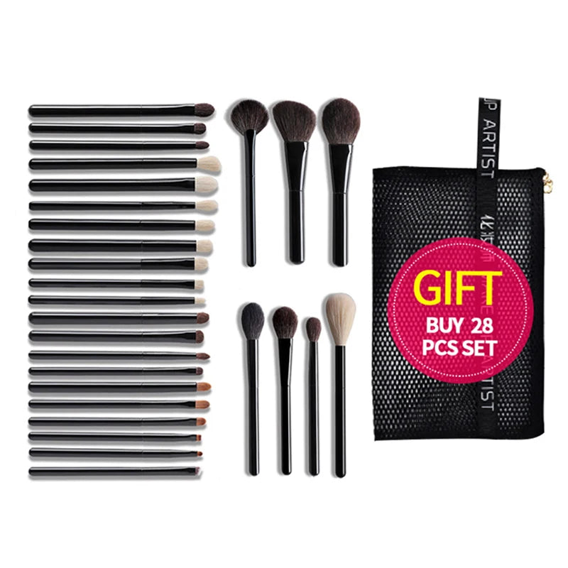 OVW Natural Goat Hair Makeup Brushes Set Professional Kit brocha maquillaje pedzle do makijazu blending smudging brush shader