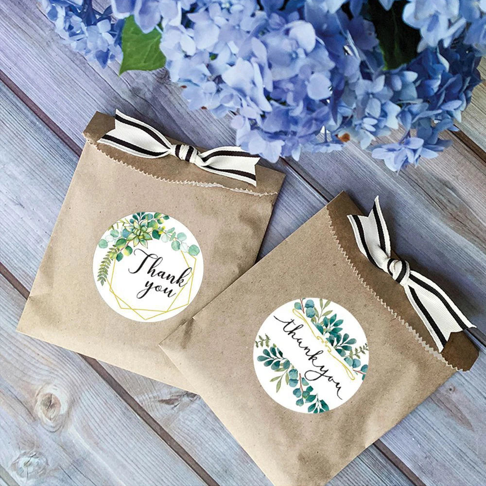 100-500pcs Thank You Round Sticker Scrapbook Envelope Seal Sticker Gift Flower Decoration Stationery Label Stickers
