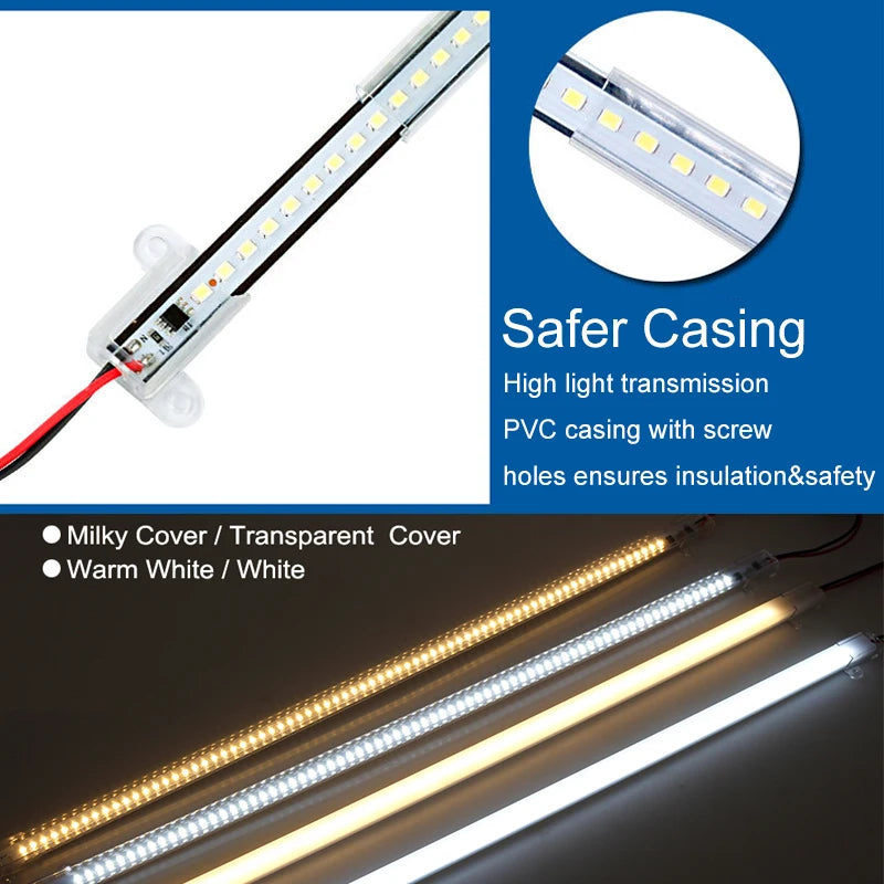 30CM/40CM Led Tube Light Bar Lights Floodlight Cabinet Kitchen Warm 220v Storage Wall Profile Smd2835 Home Desk Clear Shell
